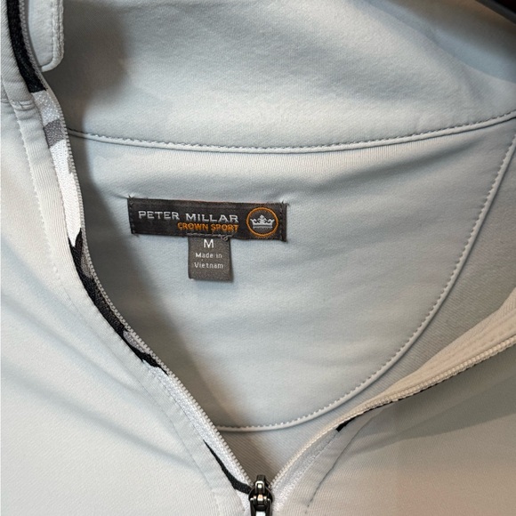 Peter Millar Pale Blue Quarter-Zip Performance Pullover - Picture 3 of 4